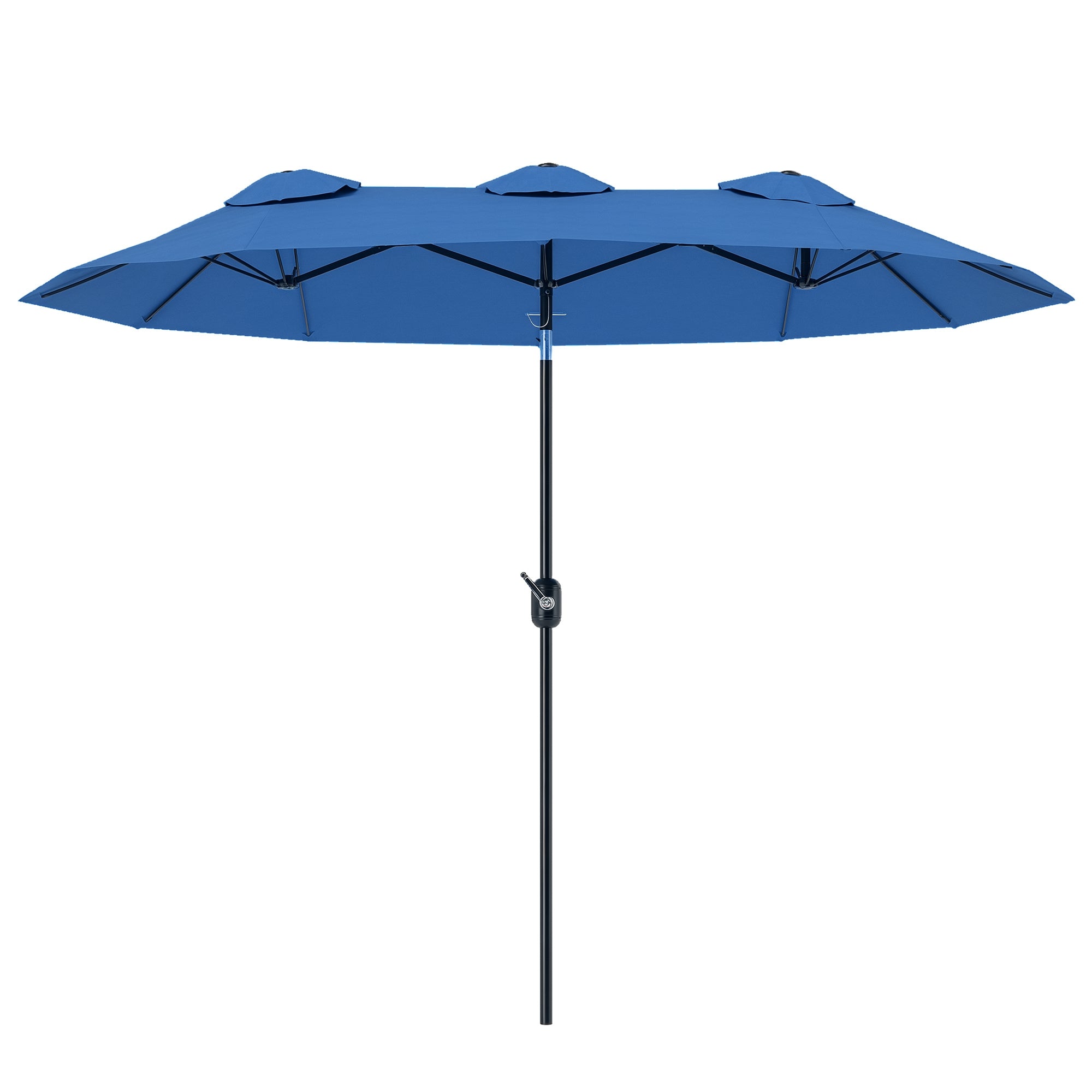 Outsunny 9.5' Double-Sided Patio Umbrella With 3 Air Vents, Tilt And Crank, Outdoor Umbrella, Navy Blue Arlmont & Co