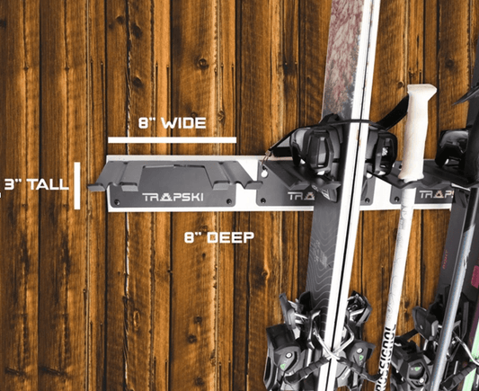 Summer Ski Storage Made Effortless with TRAPSKI's TRAPAWAY Wall Rack