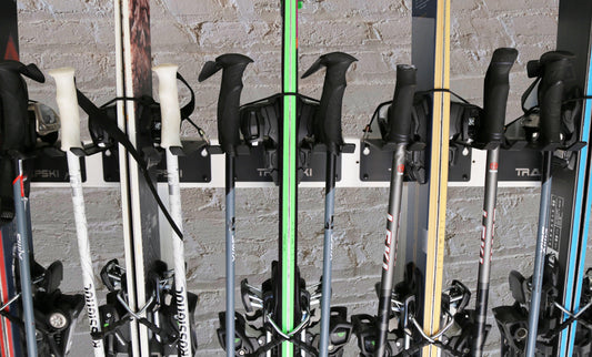 TRAPSKI Releases an Innovative Wall Rack That Organizes and Stores Both Garage Tools and Skis, now available in Red, White, Blue, Black and Pink