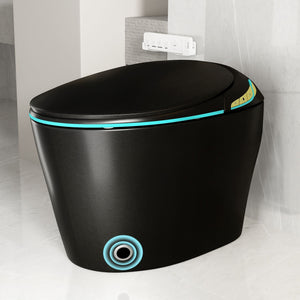Unique Smart Toile With Built In Bidet, Auto Open / Close Seat, Foot Sensor, LED Display, Night Light, Warm Water & Dryer Ceramic