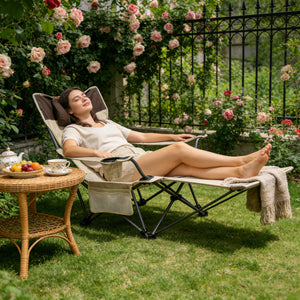 Outdoor Folding Camping Chair with Adjustable Recline