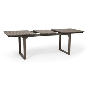 Outdoor Expandable Acacia Wood Dining Table With U-Shaped Leg