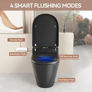 Smart Bidet Toilet With Auto Open / Close Seat, Warm Water Wash, Heated Seat, And Wireless Remote Control