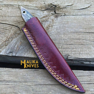 Exceptional Damascus Steel Skinner Knife with Genuine Ram Horn Handle - Ultimate Precision for Hunting and Outdoor Enthusiasts-0026