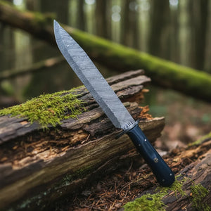Mountain Man Bowie Knife Damascus Bull Horn