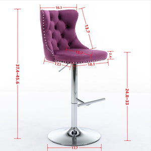 Swivel Adjustable Height Barstools Set of 2