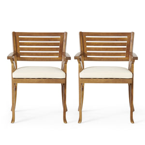 Dining Chair With Water-Resistant Cushion - Teak Wood