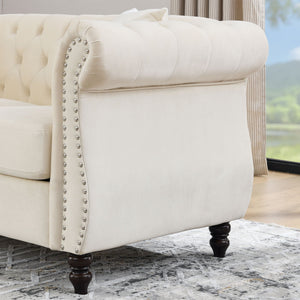 Chesterfield Sofa With Rolled Arms And Nailhead Trim