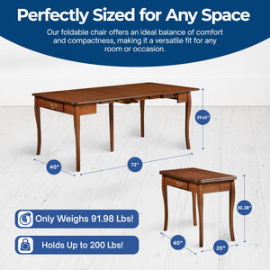 Stakmore Expanding Convertible Console to Dining Room Table w/ 2 Leaves, Cherry