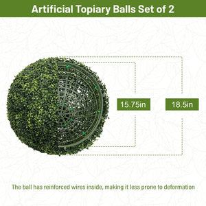 18.5In Dark Artificial Topiary Balls