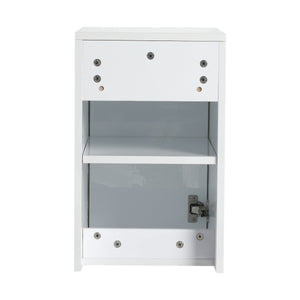 12" Bathroom Side Cabinet, Soft Close Doors, Float Mounting Design, Glossy