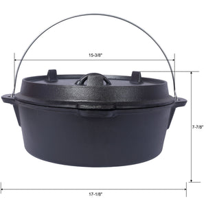 Pre-Seasoned Cast Dutch Oven with Skillet Lid and Pot Rack