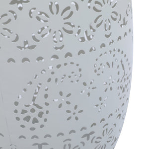 Solar Side Table with Built-in Solar Battery (White)