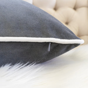 Let It Snow Embroidered Cotton Throw Pillow – 20x20 Gray Winter Accent Cushion