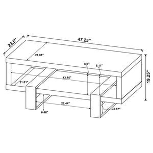 1 Shelf Coffee Table Design And Accents - Gray