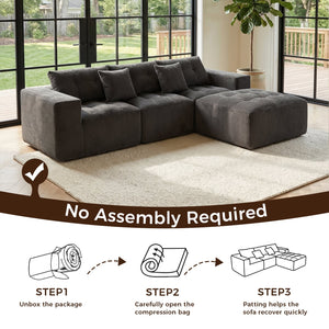 101" L-Shaped Modular Compression Sofa