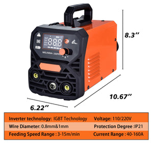Dual Voltage 4-in-1 Welding Machine MMA/MIG-160 Pro