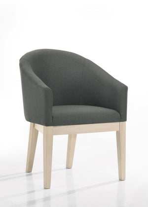 Neroli Set of 2 Gray Fabric Barrel Accent Chairs