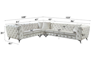 Atronia Sectional Sofa With 4 Pillows - Beige