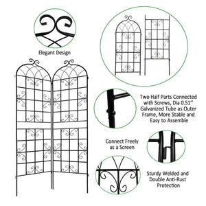 Metal Garden Rustproof Trellis For Climbing Plants Outdoor Flower Support
