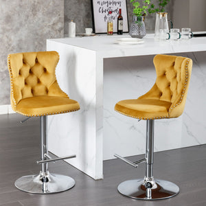 Swivel Adjustable Height Barstools Set of 2