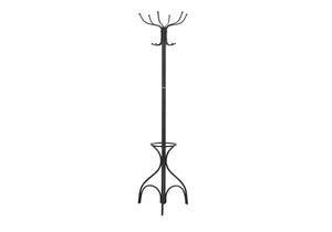 Coat Rack Hall Tree with 12 Hooks and Umbrella Holder