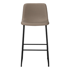 Bar Height Office Chair with Curved Backrest and Leather-Look Upholstery