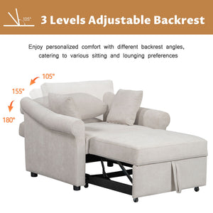 Convertible Sleeper Chair With Adjustable Backrest