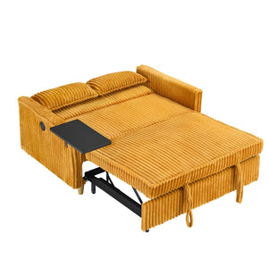 Pull Out Sofa With Movable Tabletop And USB Ports
