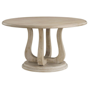 Rodota - 5 Piece Round Dining Table Set With Upholstered Chairs - White Washed