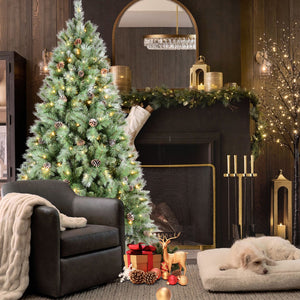 7.5FT Christmas Tree with 92 Pine Cones