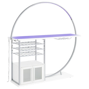 Casey - 2 Door Home Bar Storage Bar With Customizable Lighting - White
