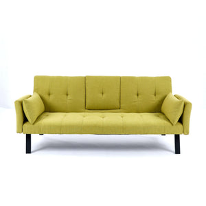 Sofa Bed With Foldable Design And Cup Holder - Green