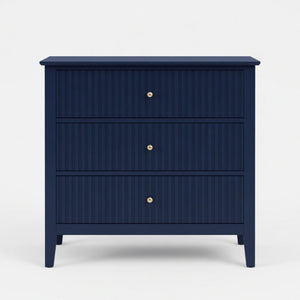 Fluted 3 Drawer Nightstand With Soft Close Slides