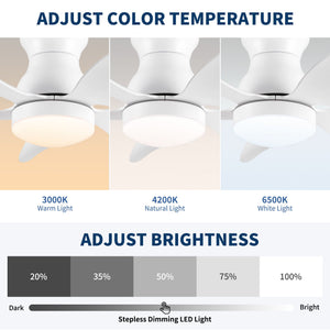 Low Profile Flush Mount Ceiling Fan With Light