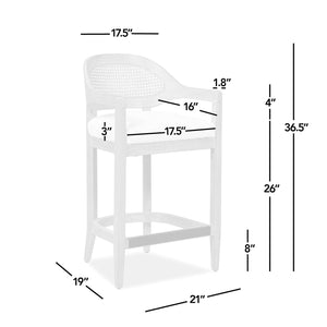 Americana Mid-Century Modern 26" Cane Back Counter Stool