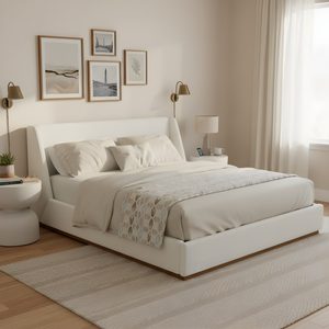 Luxury Upholstered Bed with Wings