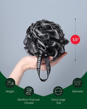Bath Sponge Set of 3, Black
