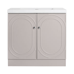 Contemporary Freestanding Bathroom Vanity With Resin Sink & Soft-Close Cabinet Doors