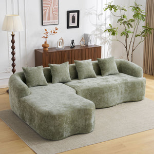 Modular L-Shape Sectional Sofa With Curved Chaise