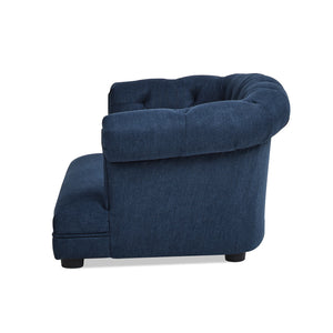 Kiki 36.5' Chesterfield Dog Sofa Bed, Medium, Pacific Blue Stain Resistant High Performance Polyester