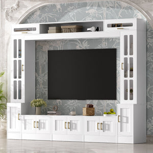 Wall Unit Entertainment Center With Bookshelves For TVs Up to 80"