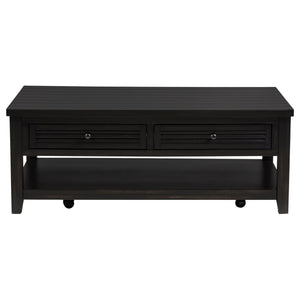 Sutter - 2 Drawer Rectangular Coffee Table - Dark Brown