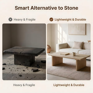Modern Travertine Coffee Table With Split Top