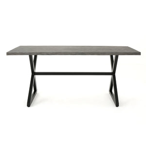 Rolando Outdoor Aluminum Dining Table with Steel Frame