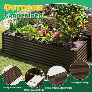 6x3x2 ft Galvanized Raised Garden Bed