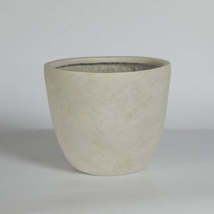 Round Concrete Planter Set of 2, Large Outdoor Indoor Handmade Rustic Decorative Planter Pots with Drainage Holes
