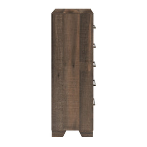 5 Drawer Chest With Casual Style - Brown