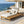 Teak Finish Acacia Wood Chaise Lounge with 4-Inch Cushion