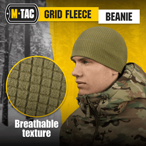 M-Tac Grid Fleece Beanie  Breathable Hat Lightweight Scull Cap